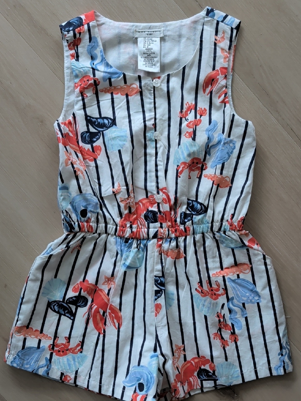 Summer Nautical Sea Lobster Print Jumper Girls SZ 4